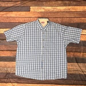 Wrangler Blue Mens Cowboys Rancher Rockabilly Short Sleeve Shirt